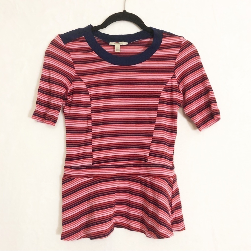 💕2 for $20 Bordeaux Anthropologie Striped Top - Picture 4 of 9